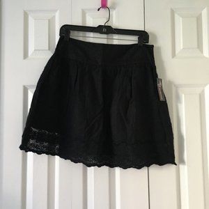 NWT Black Lacy A Line Skirt